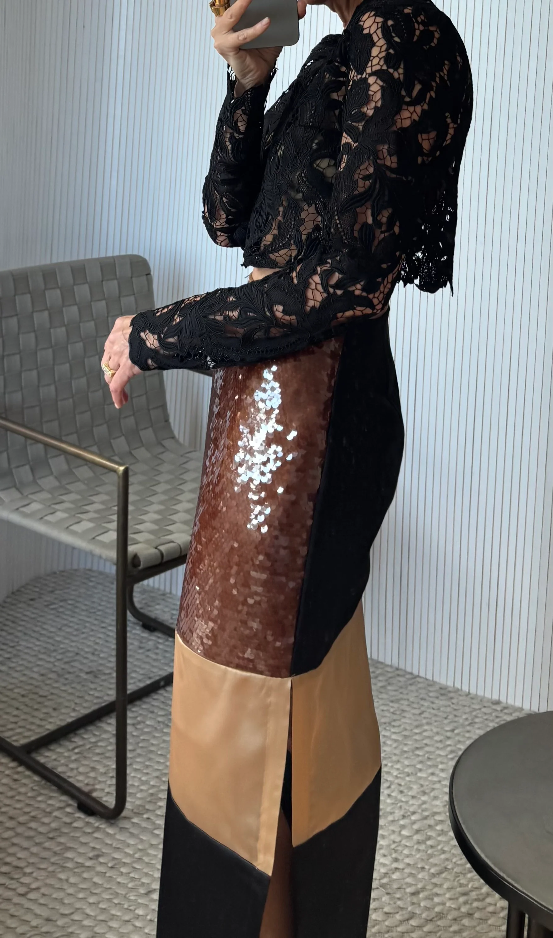 The Florentine Lace Top / Noir - Image 4