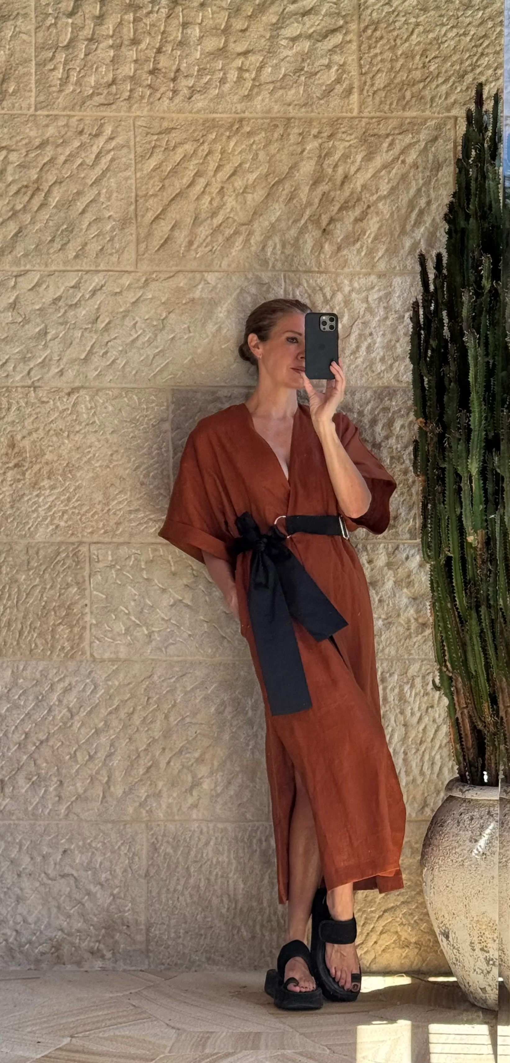 Paradiso Wrap Dress Long / Brick - Image 2